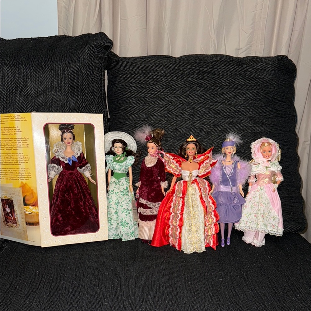 Barbie Collector Dolls Set - Red, Purple, Green, Pink